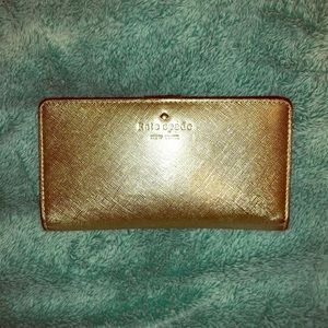 Gold Kate Spade bifold wallet excellent condition